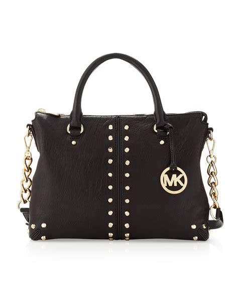 black michael kors handbag|michael kors black studded bag.